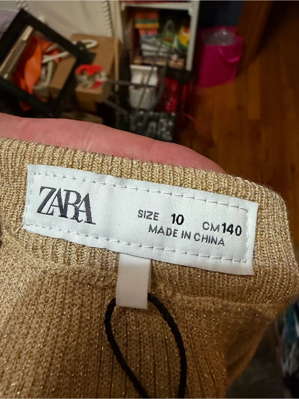 Zara Sparkle Cream Knit Leggings